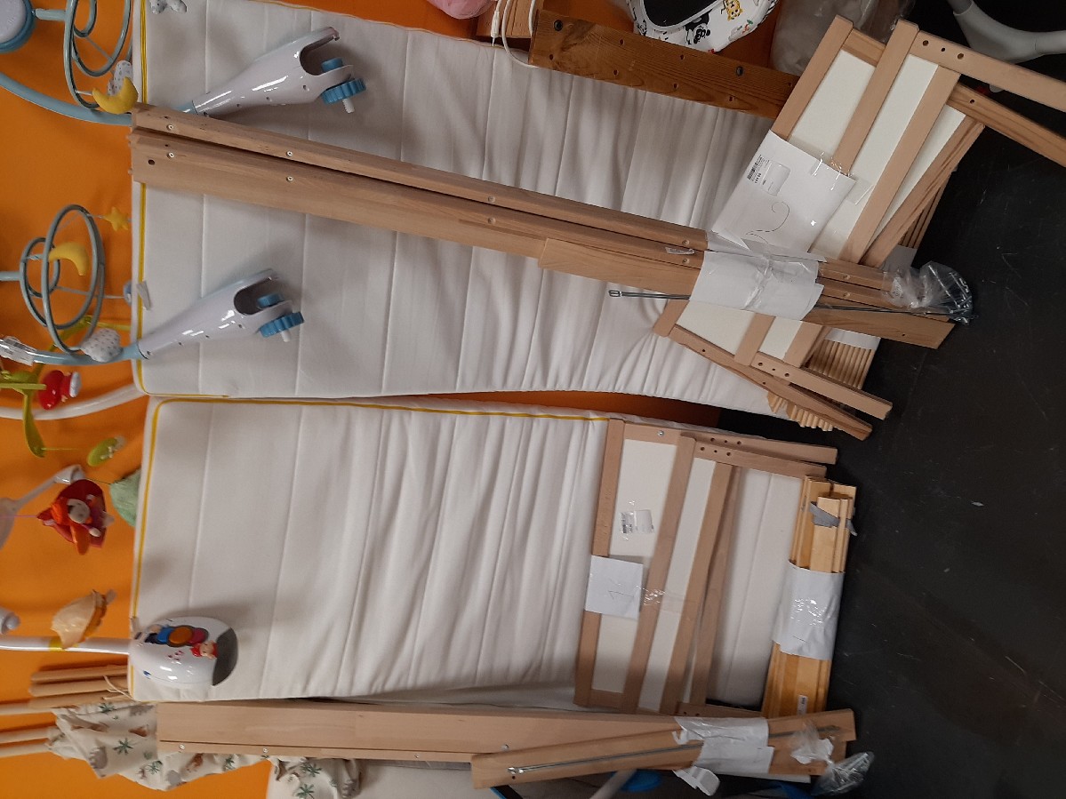 LETTO IKEA LEGNO SNIGLAR CON MATERASSO E SPONDA 70X160 (NUOVO 120)