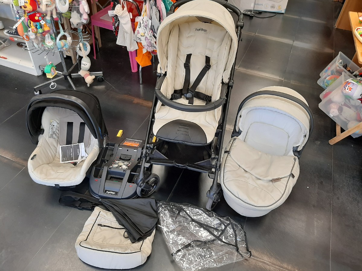 trio peg perego passeggino front mam/str, navetta+ materas, ovetto, ombrel, parap, borsa,