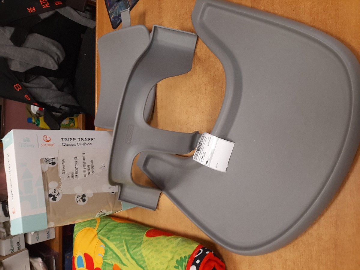 set per seggiolone stokke composto da baby set, vassoio e imbottitura topolini