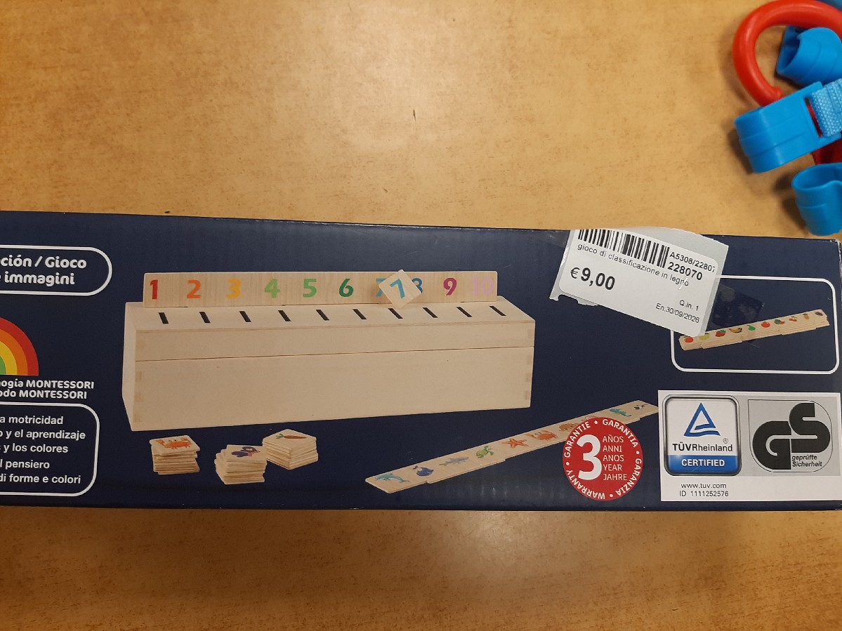 gioco di classificazione in legno